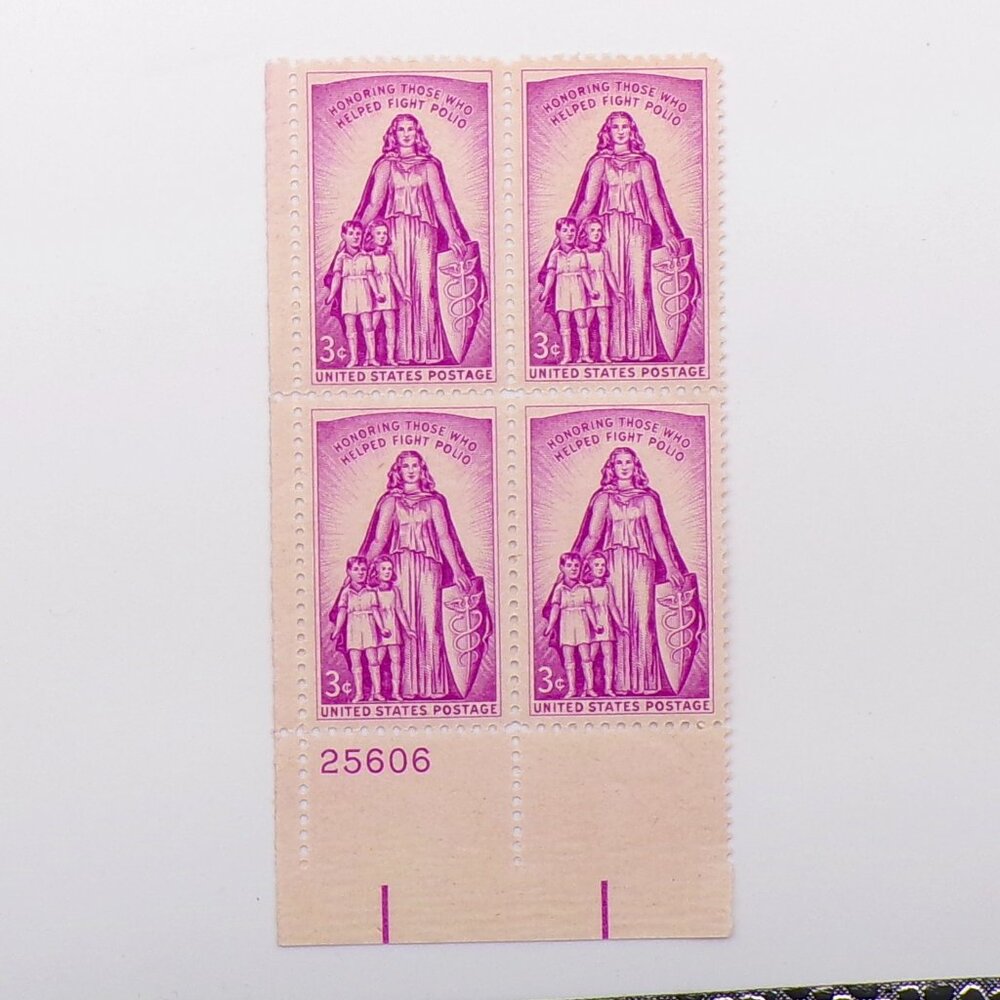 1957 United States Stamps Block of 4  US #1087 1957 Polio